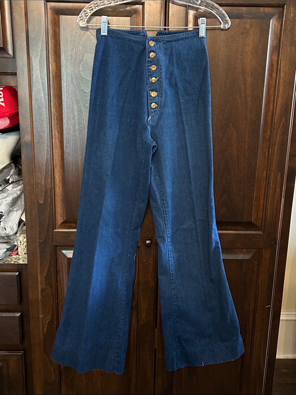 1970’s French Kiss High-Waist Button-Front Bell Bottom Jeans